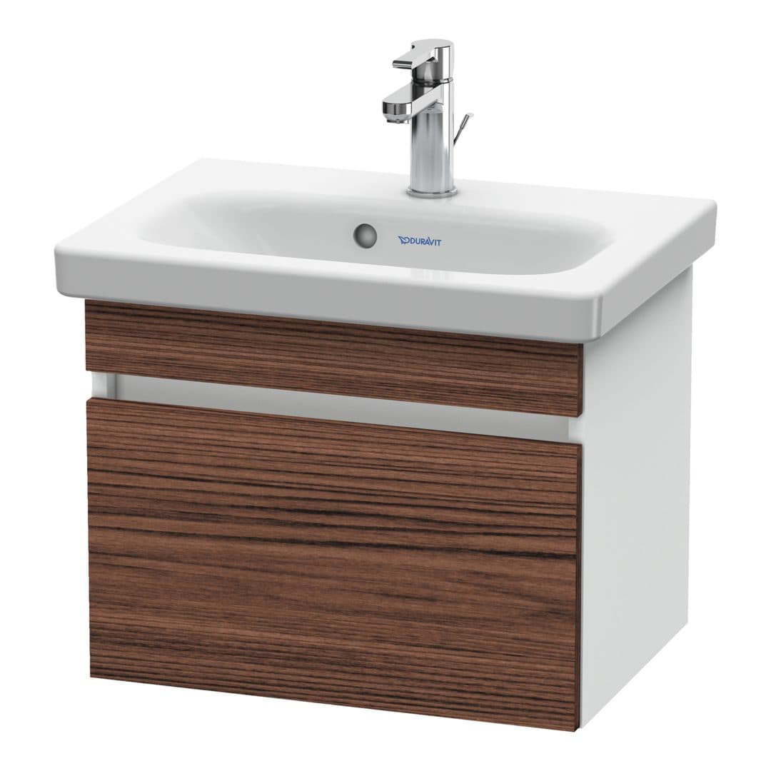 Duravit DuraStyle – Έπιπλο Νιπτήρα – 500 mm, 1 συρτάρι, νιπτήρας κέντρο, σώμα White Matt, Compact – Walnut dark Matt, Decor (DS630302118)