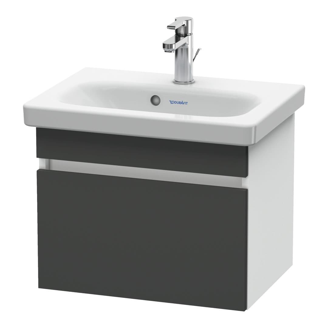 Duravit DuraStyle – Έπιπλο Νιπτήρα – 500 mm, 1 συρτάρι, νιπτήρας κέντρο, σώμα White Matt, Compact – Graphite Matt, Decor (DS630304918)