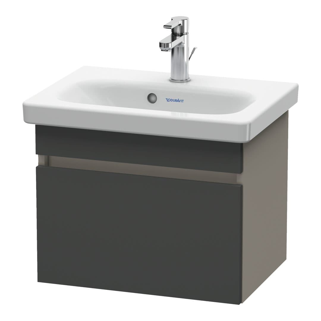 Duravit DuraStyle – Έπιπλο Νιπτήρα – 500 mm, 1 συρτάρι, νιπτήρας κέντρο, σώμα Basalte Matt, Compact – Graphite Matt, Decor (DS630304943)