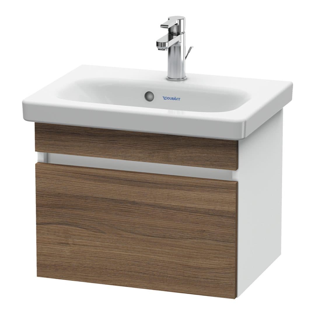 Duravit DuraStyle – Έπιπλο Νιπτήρα – 500 mm, 1 συρτάρι, νιπτήρας κέντρο, σώμα White Matt, Compact – Walnut Matt, Decor (DS630307918)