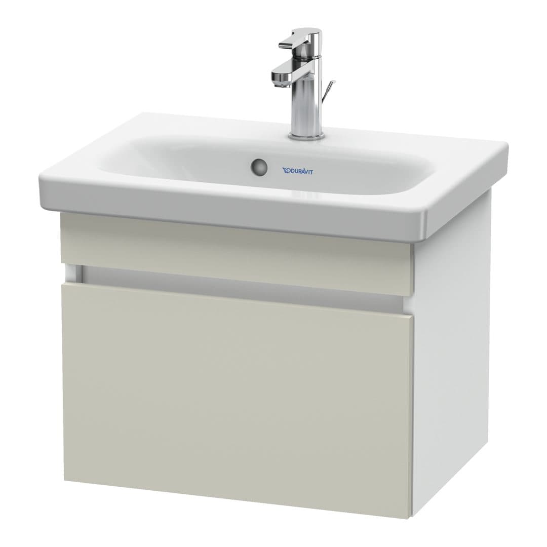 Duravit DuraStyle – Έπιπλο Νιπτήρα – 500 mm, 1 συρτάρι, νιπτήρας κέντρο, σώμα White Matt, Compact – Taupe Matt, Decor (DS630309118)