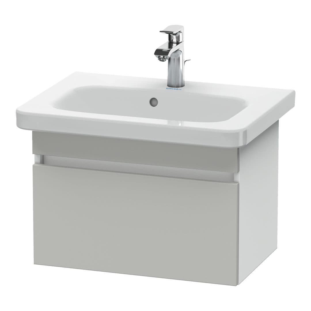 Duravit DuraStyle – Έπιπλο Νιπτήρα – 580 mm, 1 συρτάρι, νιπτήρας κέντρο, σώμα White Matt, Compact – Concrete grey Matt, Decor (DS637900718)