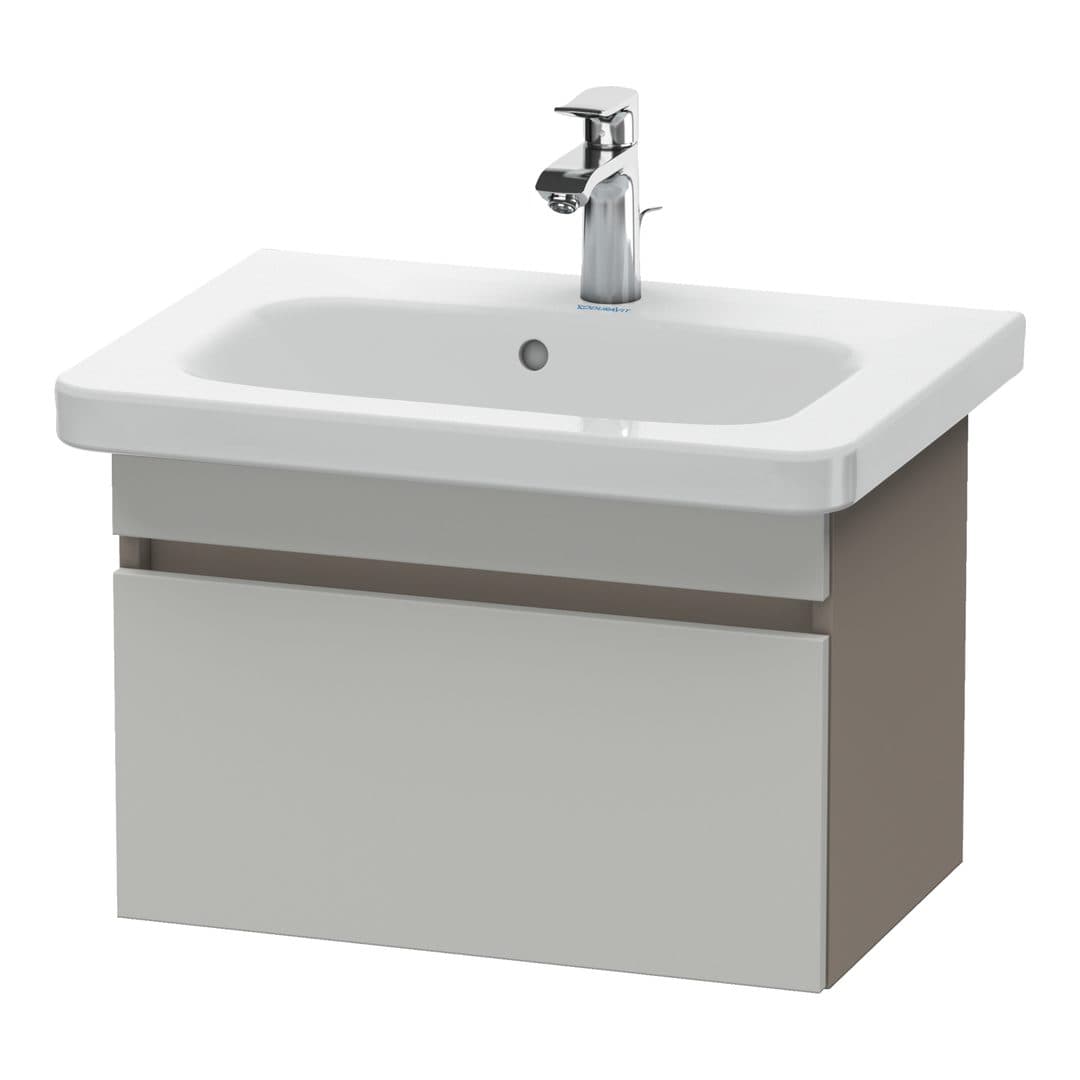 Duravit DuraStyle – Έπιπλο Νιπτήρα – 580 mm, 1 συρτάρι, νιπτήρας κέντρο, σώμα Basalte Matt, Compact – Concrete grey Matt, Decor (DS637900743)