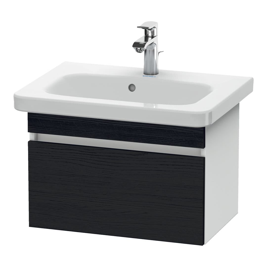 Duravit DuraStyle – Έπιπλο Νιπτήρα – 580 mm, 1 συρτάρι, νιπτήρας κέντρο, σώμα White Matt, Compact – Black oak Matt, Decor (DS637901618)