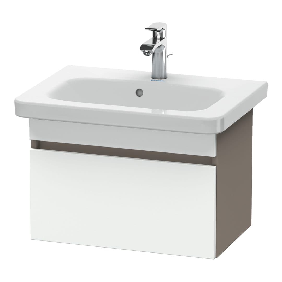 Duravit DuraStyle – Έπιπλο Νιπτήρα – 580 mm, 1 συρτάρι, νιπτήρας κέντρο, σώμα Basalte Matt, Compact – White Matt, Decor (DS637901843)