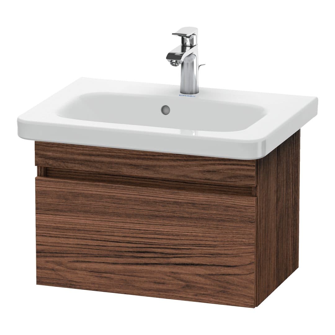 Duravit DuraStyle – Έπιπλο Νιπτήρα – 580 mm, 1 συρτάρι, νιπτήρας κέντρο, Compact – Walnut dark Matt, Decor (DS637902121)