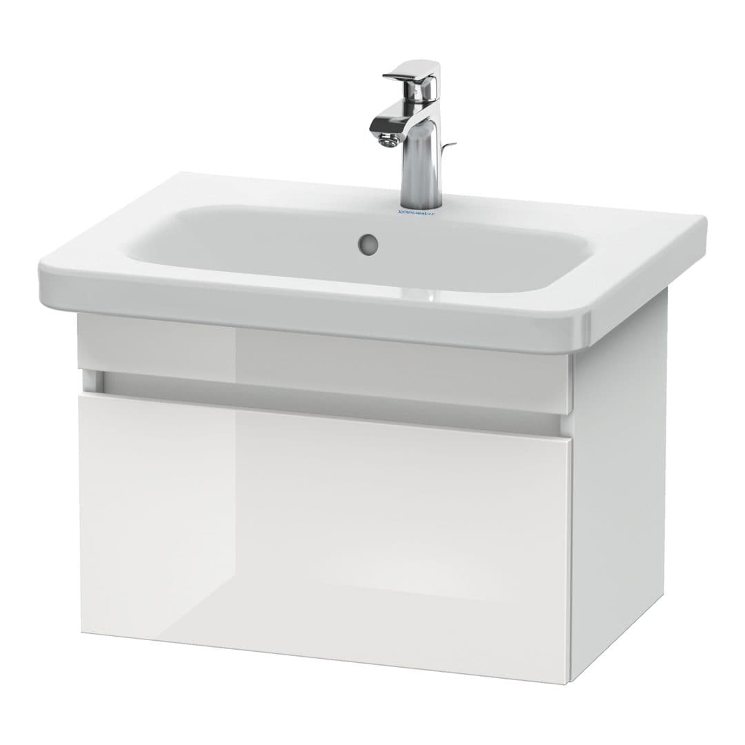 Duravit DuraStyle – Έπιπλο Νιπτήρα – 580 mm, 1 συρτάρι, νιπτήρας κέντρο, Compact, White Matt – White High Gloss, Decor (DS637902218)