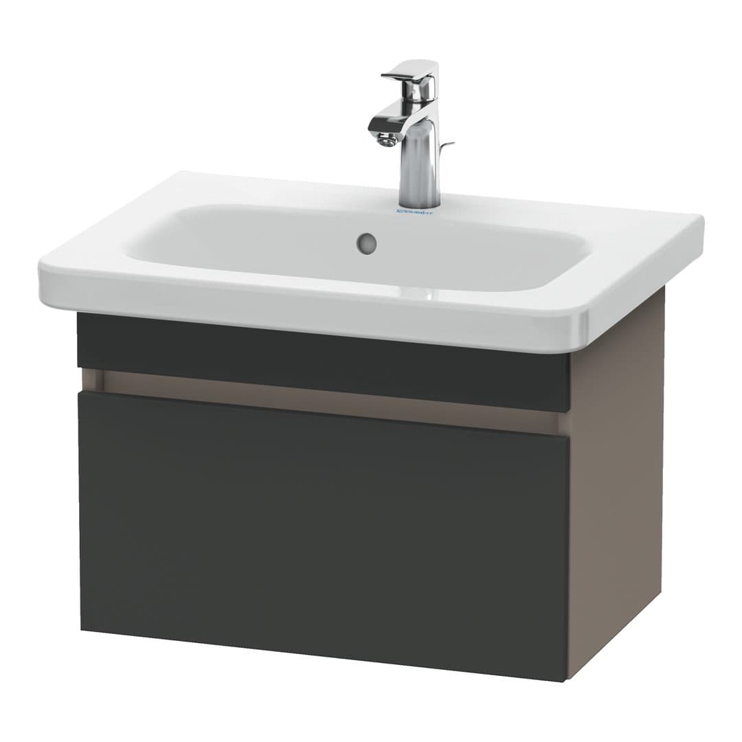 Duravit DuraStyle – Έπιπλο Νιπτήρα – 580 mm, 1 συρτάρι, νιπτήρας κέντρο, σώμα Basalte Matt, Compact – Graphite Matt, Decor (DS637904943)