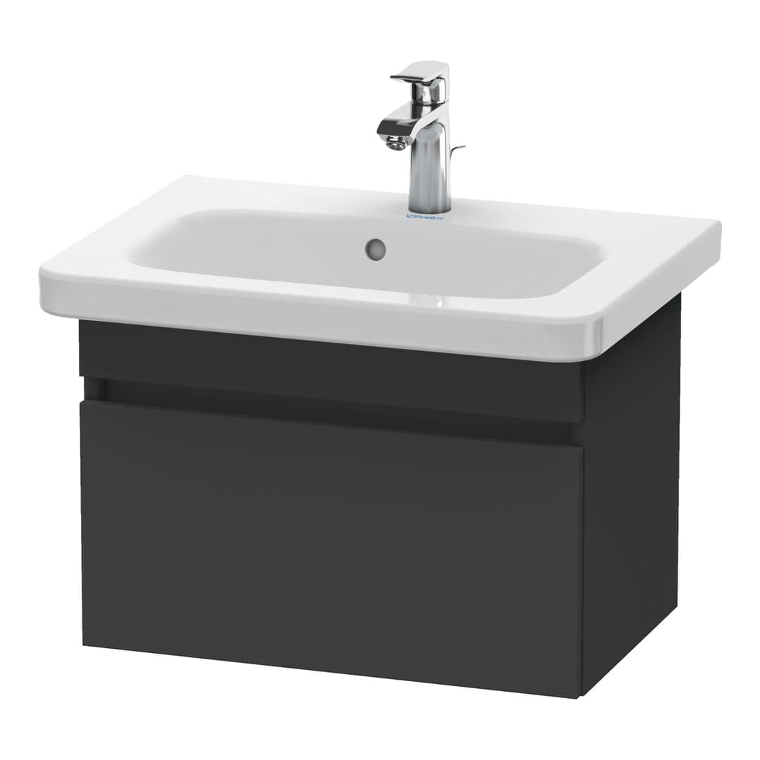 Duravit DuraStyle – Έπιπλο Νιπτήρα – 580 mm, 1 συρτάρι, νιπτήρας κέντρο, Compact – Graphite Matt, Decor (DS637904949)