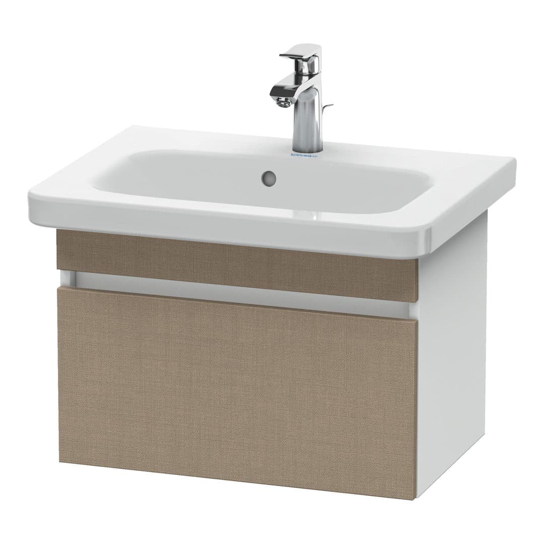 Duravit DuraStyle – Έπιπλο Νιπτήρα – 580 mm, 1 συρτάρι, νιπτήρας κέντρο, σώμα White Matt, Compact – Linen Matt, Decor (DS637907518)