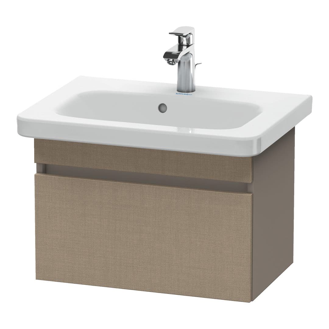 Duravit DuraStyle – Έπιπλο Νιπτήρα – 580 mm, 1 συρτάρι, νιπτήρας κέντρο, σώμα Basalte Matt, Compact – Linen Matt, Decor (DS637907543)