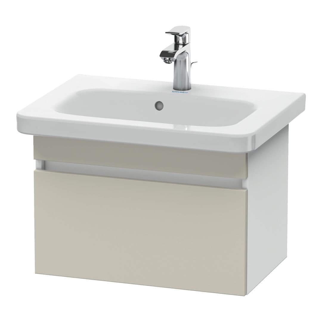 Duravit DuraStyle – Έπιπλο Νιπτήρα – 580 mm, 1 συρτάρι, νιπτήρας κέντρο, σώμα White Matt, Compact – Taupe Matt, Decor (DS637909118)