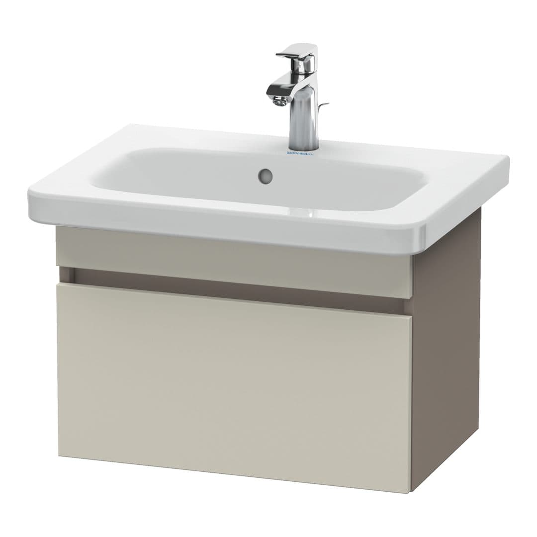 Duravit DuraStyle – Έπιπλο Νιπτήρα – 580 mm, 1 συρτάρι, νιπτήρας κέντρο, σώμα Basalte Matt, Compact – Taupe Matt, Decor (DS637909143)