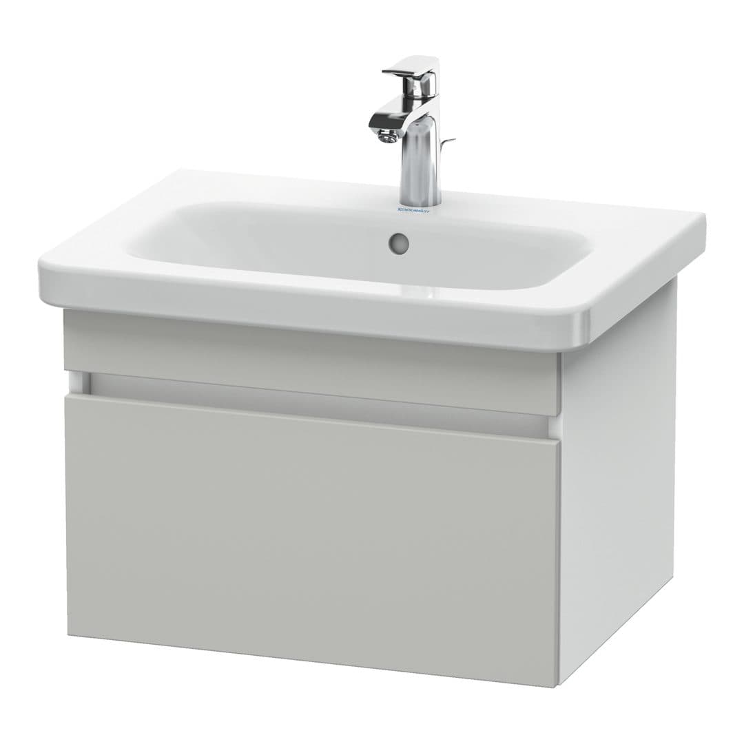 Duravit DuraStyle – Έπιπλο Νιπτήρα – 580 mm, 1 συρτάρι, νιπτήρας κέντρο, σώμα White Matt – Concrete grey Matt, Decor (DS638000718)