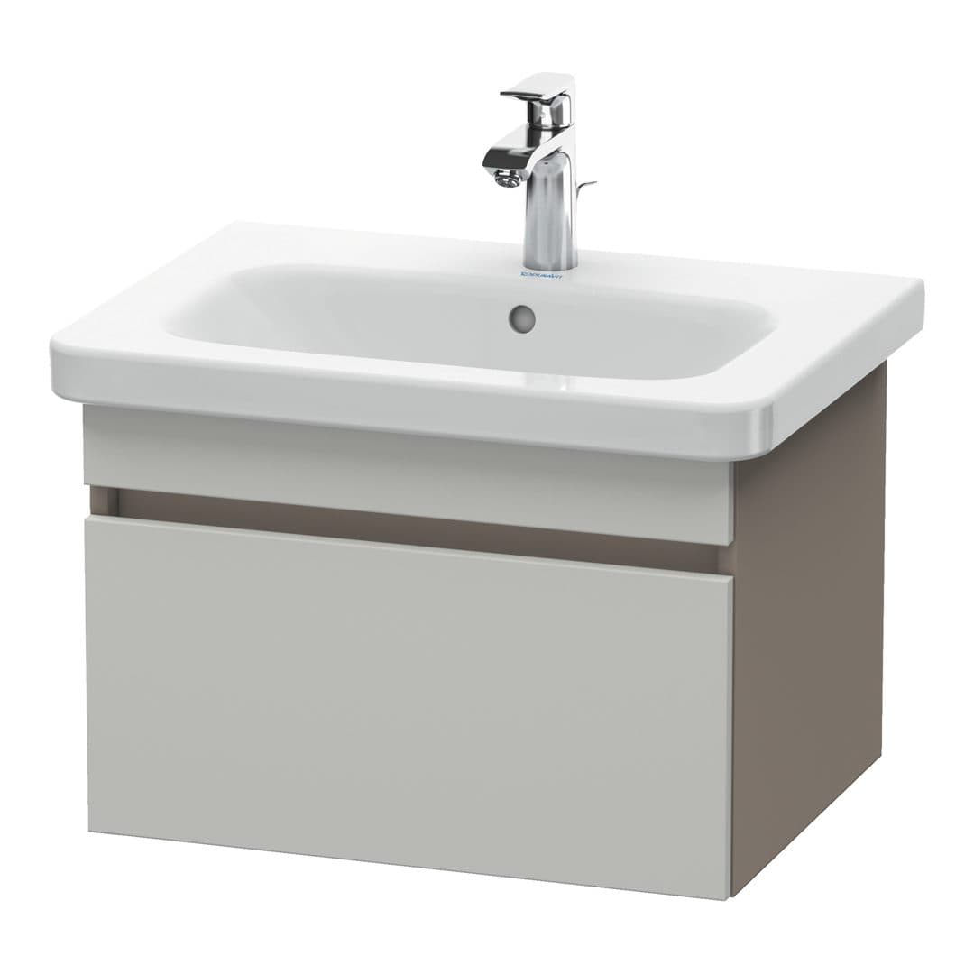 Duravit DuraStyle – Έπιπλο Νιπτήρα – 580 mm, 1 συρτάρι, νιπτήρας κέντρο, σώμα Basalte Matt – Concrete grey Matt, Decor (DS638000743)