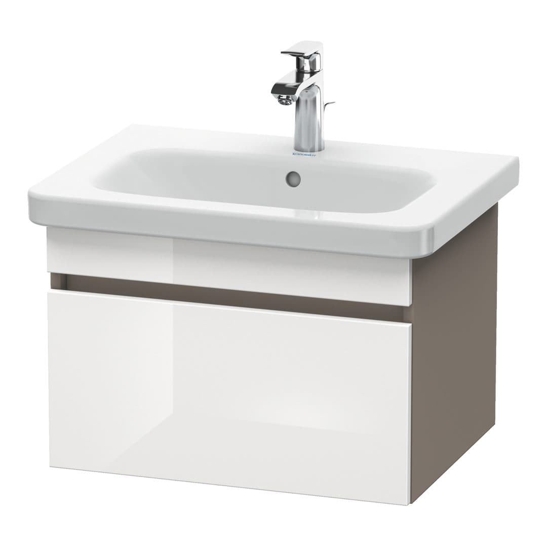 Duravit DuraStyle – Έπιπλο Νιπτήρα – 580 mm, 1 συρτάρι, νιπτήρας κέντρο, σώμα Basalte Matt – White High Gloss, Decor (DS638002243)