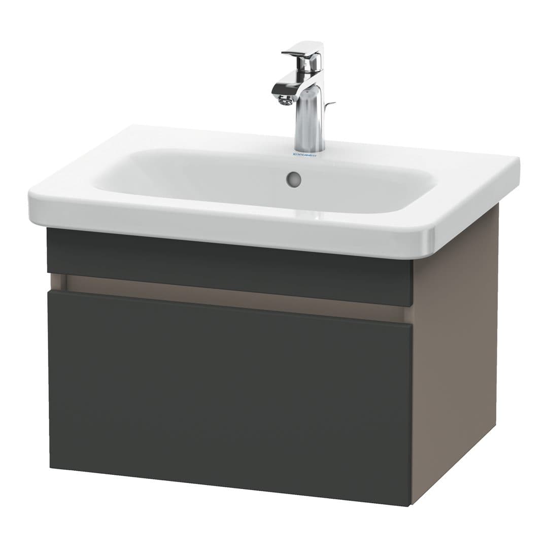 Duravit DuraStyle – Έπιπλο Νιπτήρα – 580 mm, 1 συρτάρι, νιπτήρας κέντρο, σώμα Basalte Matt – Graphite Matt, Decor (DS638004943)