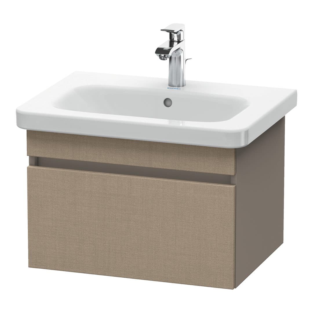 Duravit DuraStyle – Έπιπλο Νιπτήρα – 580 mm, 1 συρτάρι, νιπτήρας κέντρο, σώμα Basalte Matt – Linen Matt, Decor (DS638007543)
