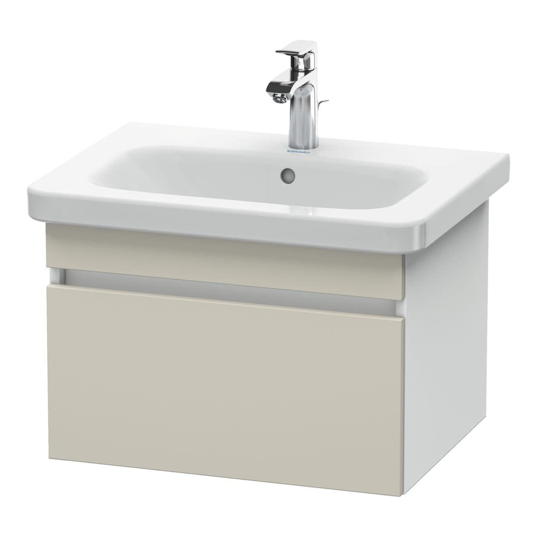 Duravit DuraStyle – Έπιπλο Νιπτήρα – 580 mm, 1 συρτάρι, νιπτήρας κέντρο, σώμα White Matt – Taupe Matt, Decor (DS638009118)
