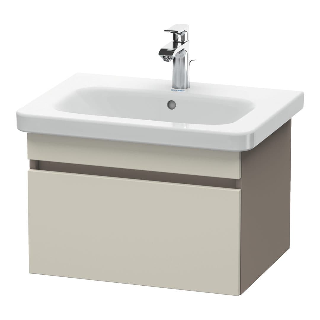 Duravit DuraStyle – Έπιπλο Νιπτήρα – 580 mm, 1 συρτάρι, νιπτήρας κέντρο, σώμα Basalte Matt – Taupe Matt, Decor (DS638009143)
