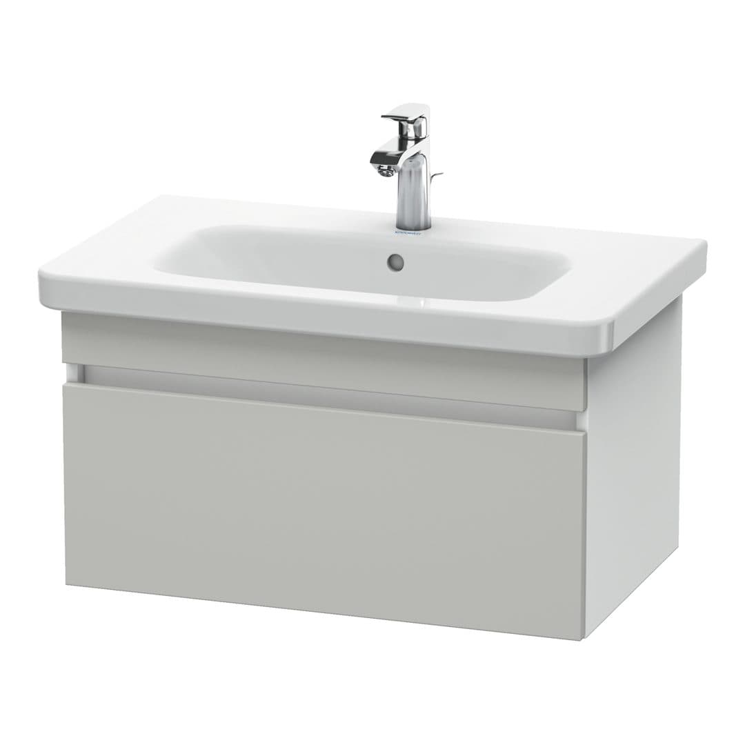 Duravit DuraStyle – Έπιπλο Νιπτήρα – 730 mm, 1 συρτάρι, νιπτήρας κέντρο, σώμα White Matt – Concrete grey Matt, Decor (DS638100718)
