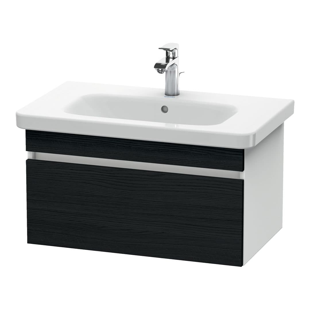 Duravit DuraStyle – Έπιπλο Νιπτήρα – 730 mm, 1 συρτάρι, νιπτήρας κέντρο, σώμα White Matt – Black oak Matt, Decor (DS638101618)
