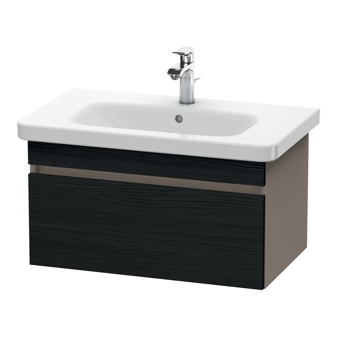 Duravit DuraStyle – Έπιπλο Νιπτήρα – 730 mm, 1 συρτάρι, νιπτήρας κέντρο, σώμα Basalte Matt – Black oak Matt, Decor (DS638101643)