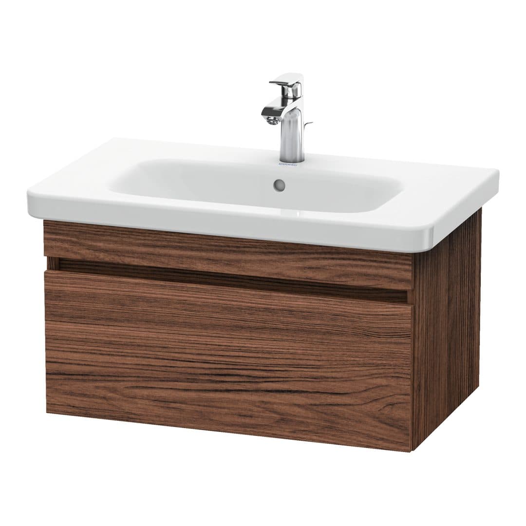 Duravit DuraStyle – Έπιπλο Νιπτήρα – 730 mm, 1 συρτάρι, νιπτήρας κέντρο – Walnut dark Matt, Decor (DS638102121)