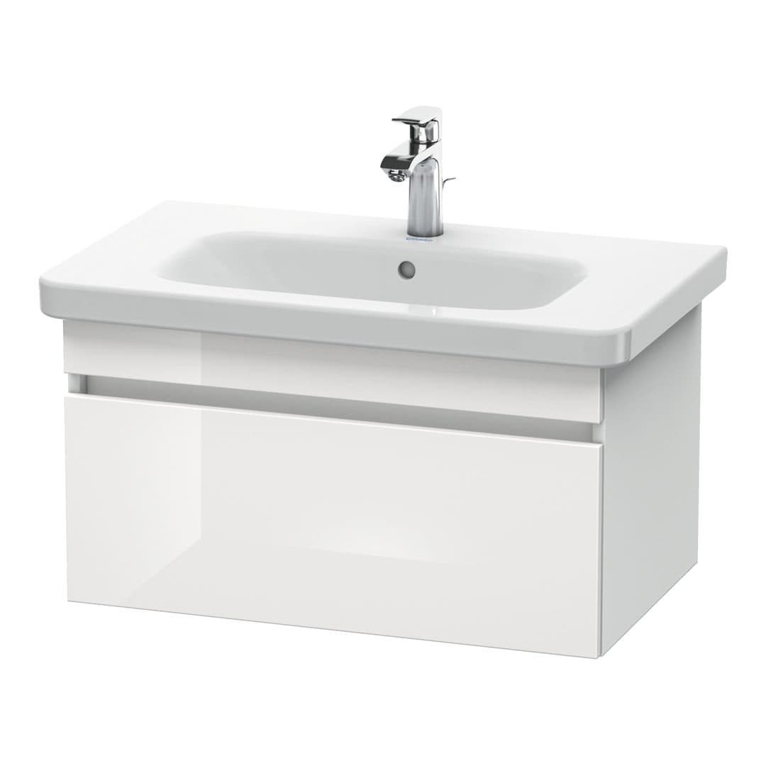 Duravit DuraStyle – Έπιπλο Νιπτήρα – 730 mm, 1 συρτάρι, νιπτήρας κέντρο, White Matt – White High Gloss, Decor (DS638102218)