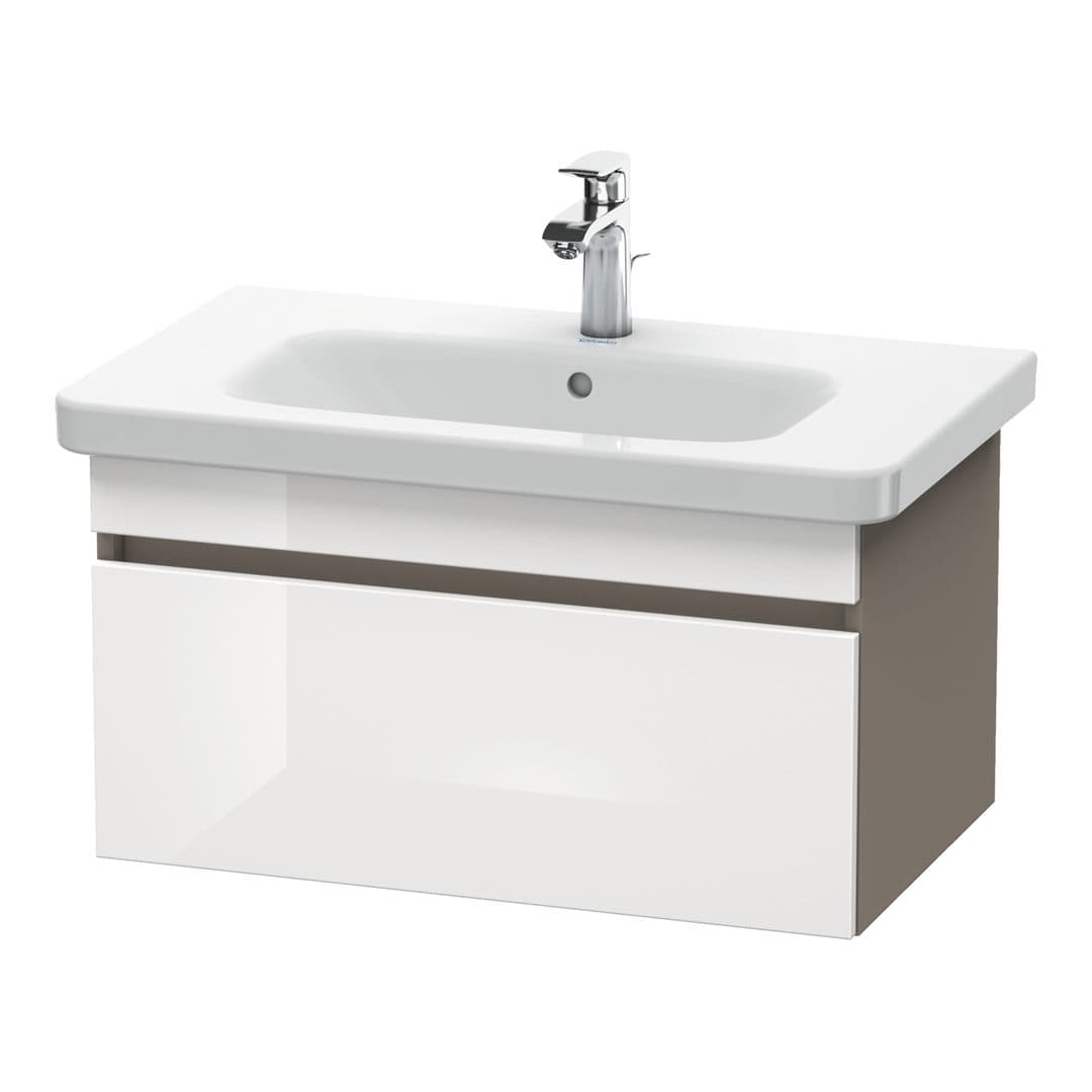 Duravit DuraStyle – Έπιπλο Νιπτήρα – 730 mm, 1 συρτάρι, νιπτήρας κέντρο, σώμα Basalte Matt – White High Gloss, Decor (DS638102243)