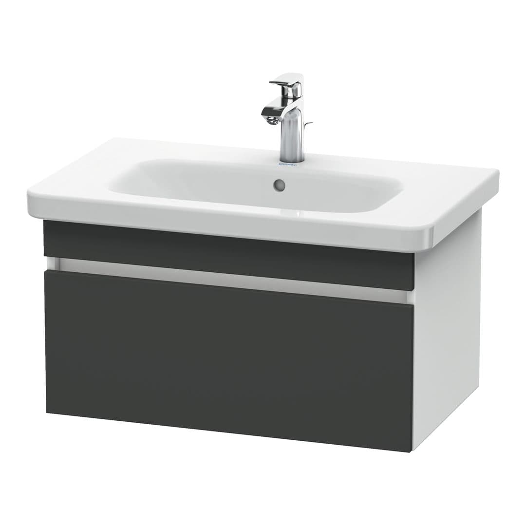 Duravit DuraStyle – Έπιπλο Νιπτήρα – 730 mm, 1 συρτάρι, νιπτήρας κέντρο, σώμα White Matt – Graphite Matt, Decor (DS638104918)