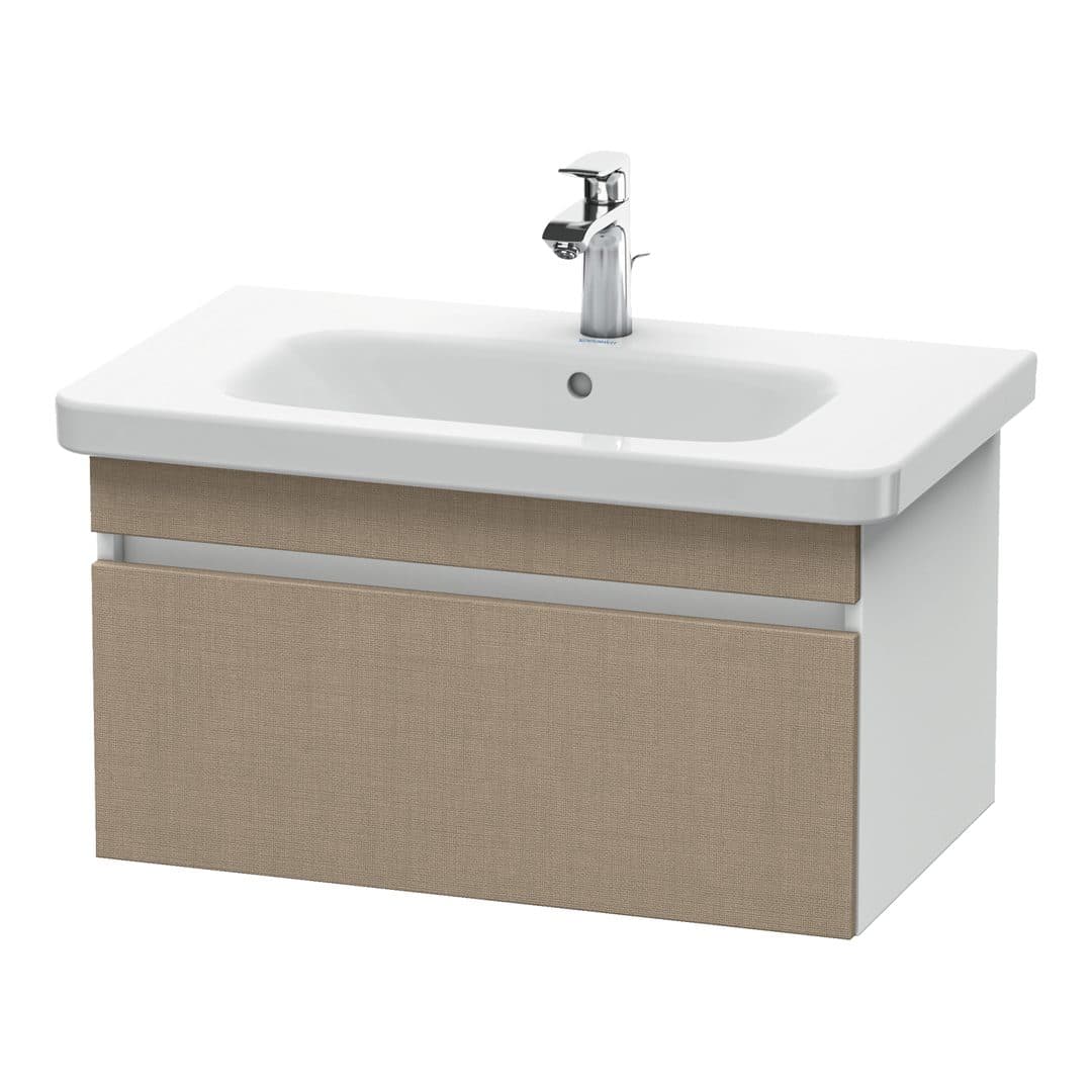 Duravit DuraStyle – Έπιπλο Νιπτήρα – 730 mm, 1 συρτάρι, νιπτήρας κέντρο, σώμα White Matt – Linen Matt, Decor (DS638107518)
