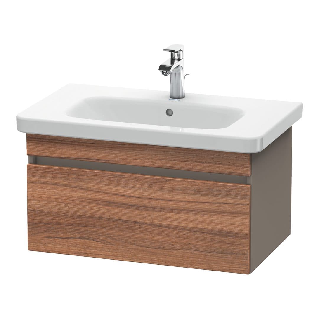 Duravit DuraStyle – Έπιπλο Νιπτήρα – 730 mm, 1 συρτάρι, νιπτήρας κέντρο, σώμα Basalte Matt – Walnut Matt, Decor (DS638107943)