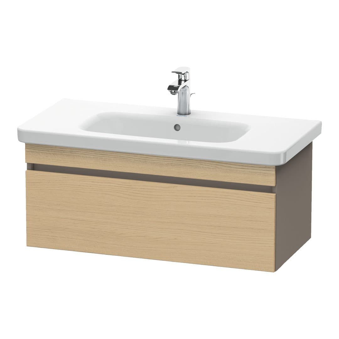 Duravit DuraStyle – Έπιπλο Νιπτήρα – 930 mm, 1 συρτάρι, νιπτήρας κέντρο, σώμα Basalte Matt – Natural oak, Decor (DS638203043)