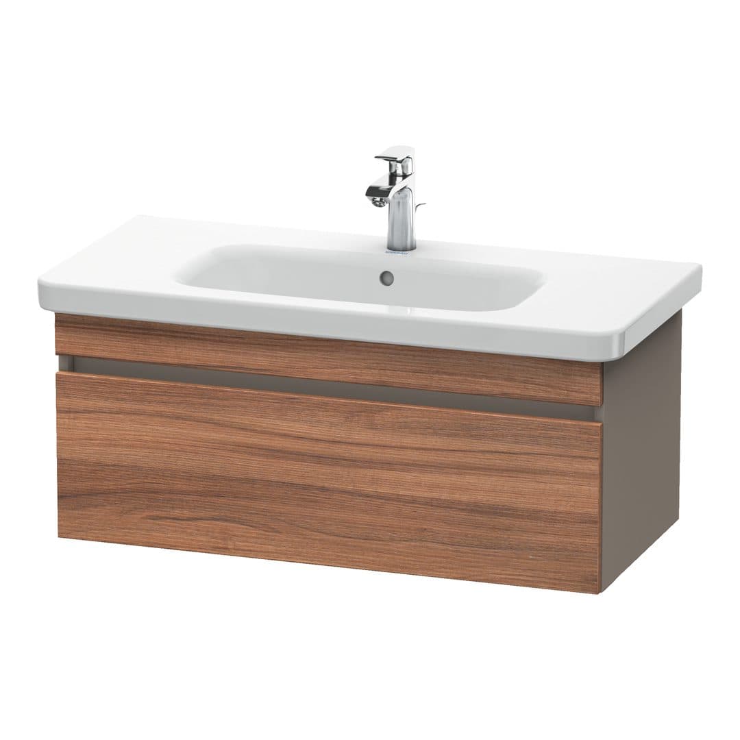 Duravit DuraStyle – Έπιπλο Νιπτήρα – 930 mm, 1 συρτάρι, νιπτήρας κέντρο, σώμα Basalte Matt – Walnut Matt, Decor (DS638207943)