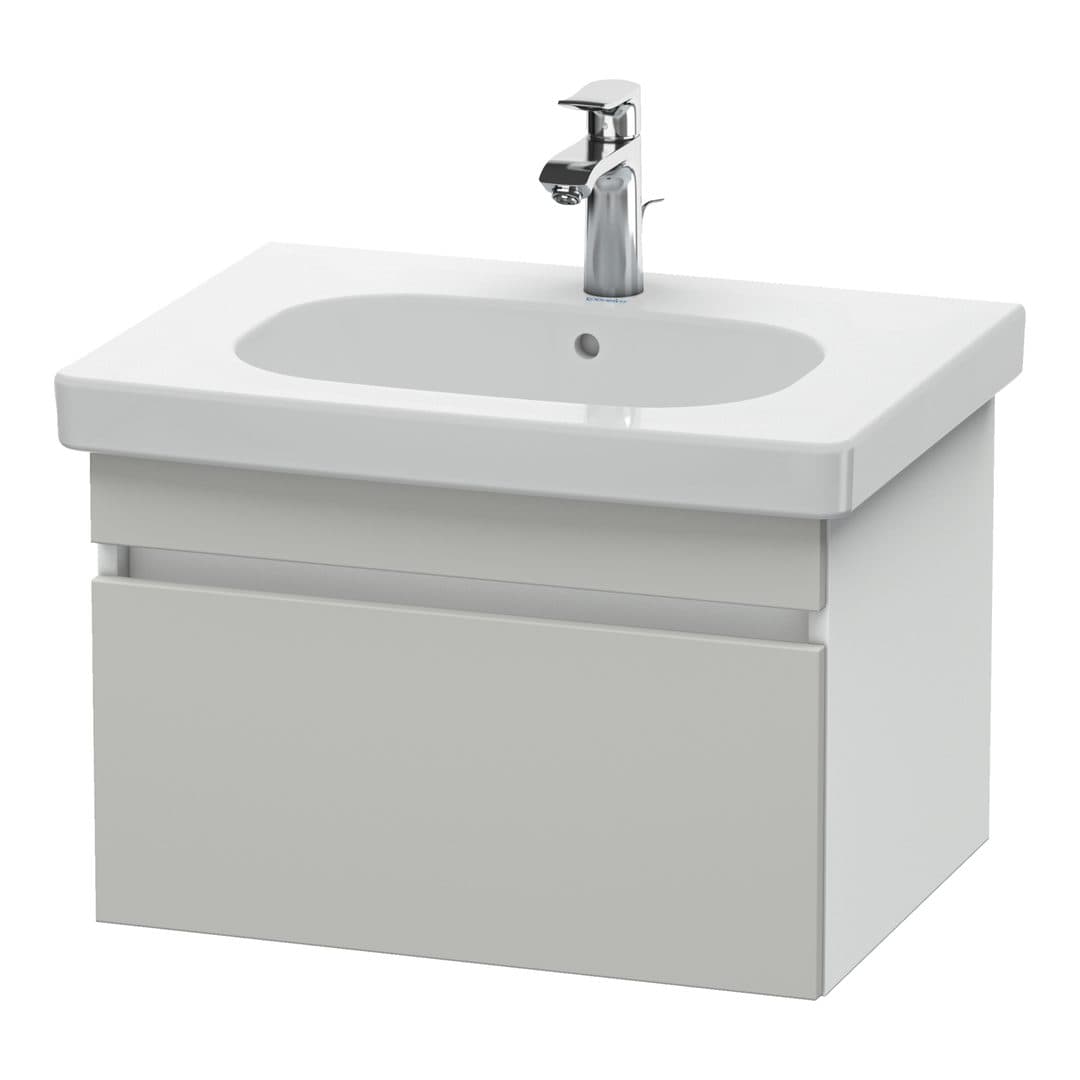 Duravit DuraStyle – Έπιπλο Νιπτήρα – 600 mm, 1 συρτάρι, νιπτήρας κέντρο, σώμα White Matt – Concrete grey Matt, Decor (DS638300718)
