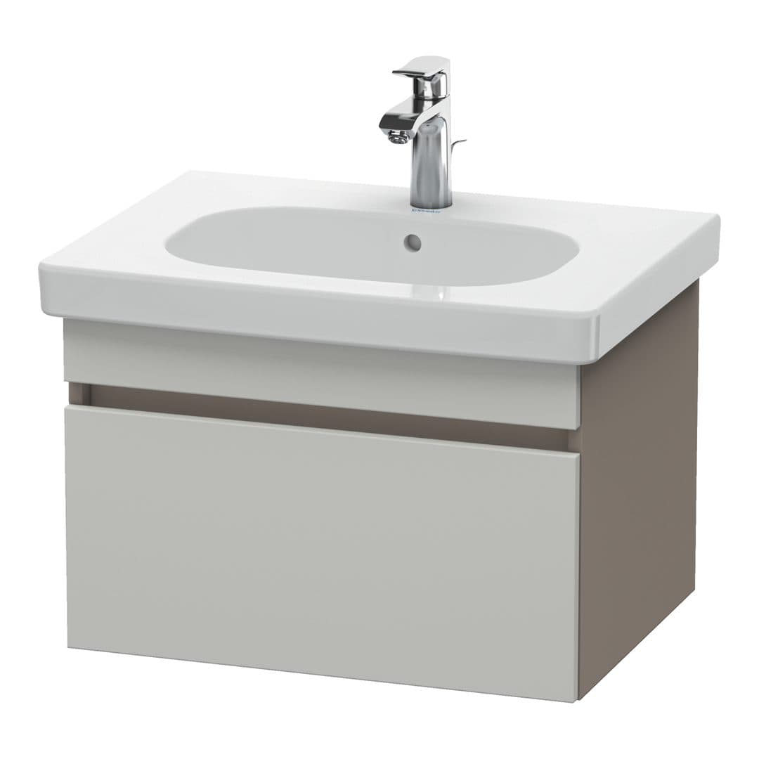 Duravit DuraStyle – Έπιπλο Νιπτήρα – 600 mm, 1 συρτάρι, νιπτήρας κέντρο, σώμα Basalte Matt – Concrete grey Matt, Decor (DS638300743)