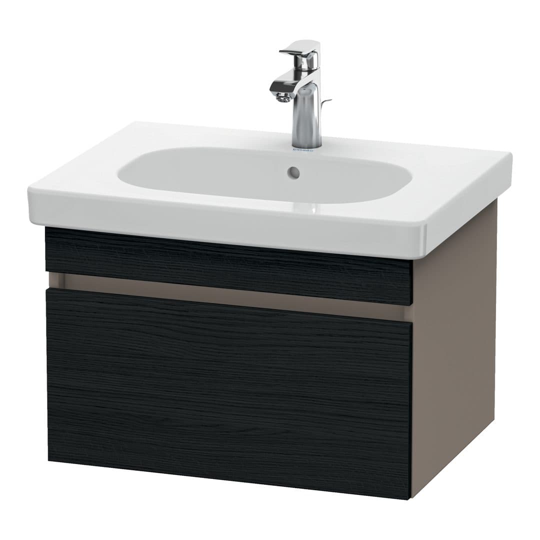 Duravit DuraStyle – Έπιπλο Νιπτήρα – 600 mm, 1 συρτάρι, νιπτήρας κέντρο, σώμα Basalte Matt – Black oak Matt, Decor (DS638301643)