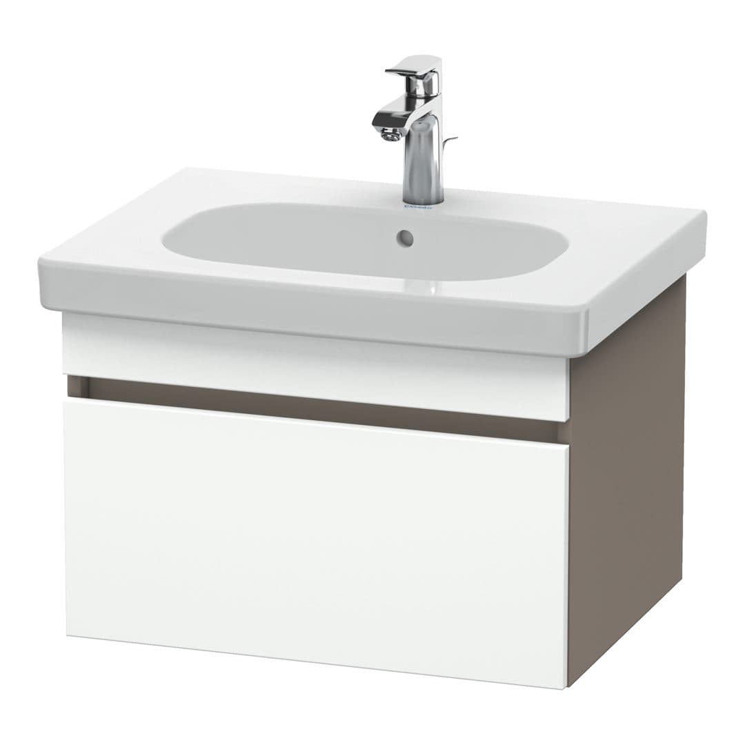 Duravit DuraStyle – Έπιπλο Νιπτήρα – 600 mm, 1 συρτάρι, νιπτήρας κέντρο, σώμα Basalte Matt – White Matt, Decor (DS638301843)
