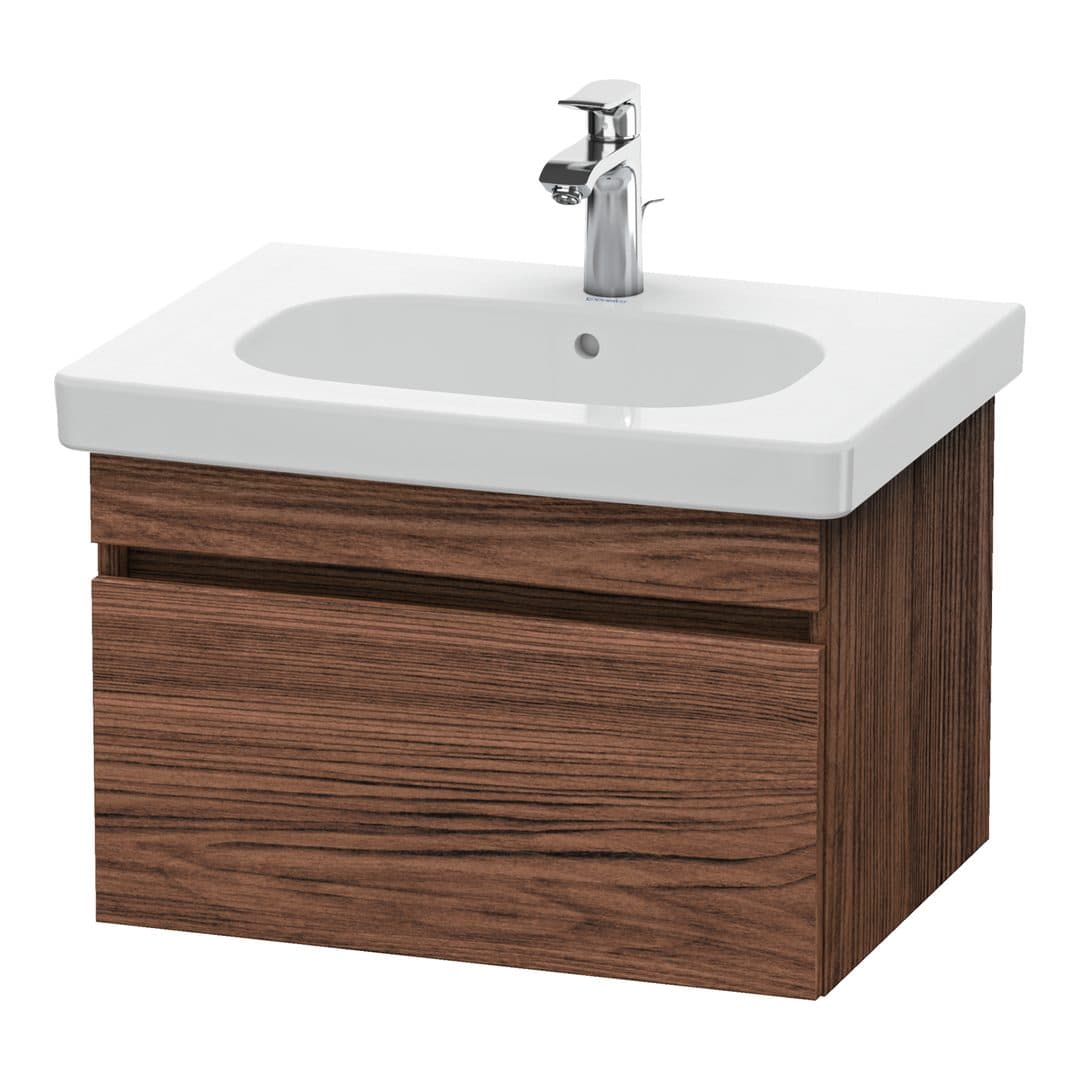 Duravit DuraStyle – Έπιπλο Νιπτήρα – 600 mm, 1 συρτάρι, νιπτήρας κέντρο – Walnut dark Matt, Decor (DS638302121)