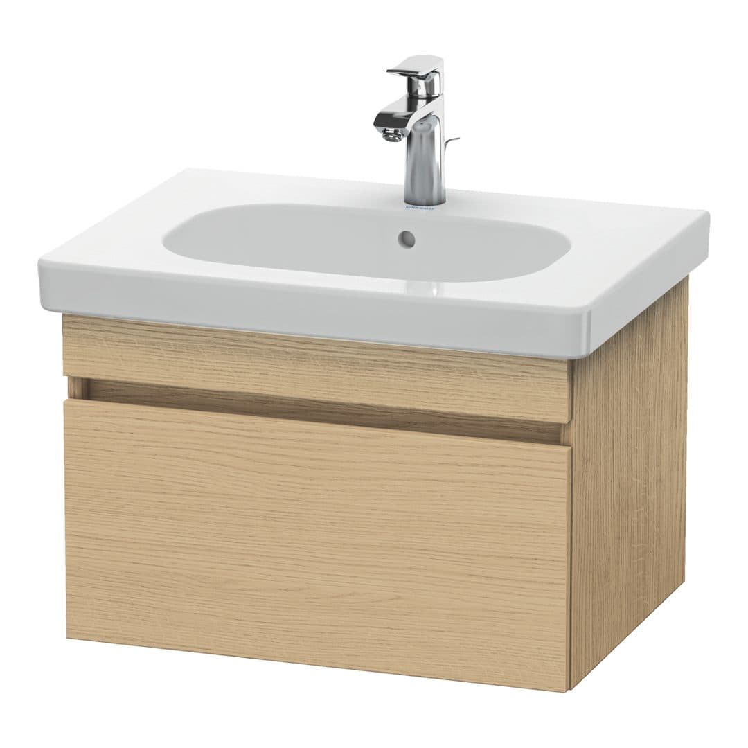 Duravit DuraStyle – Έπιπλο Νιπτήρα – 600 mm, 1 συρτάρι, νιπτήρας κέντρο – Natural oak, Decor (DS638303030)