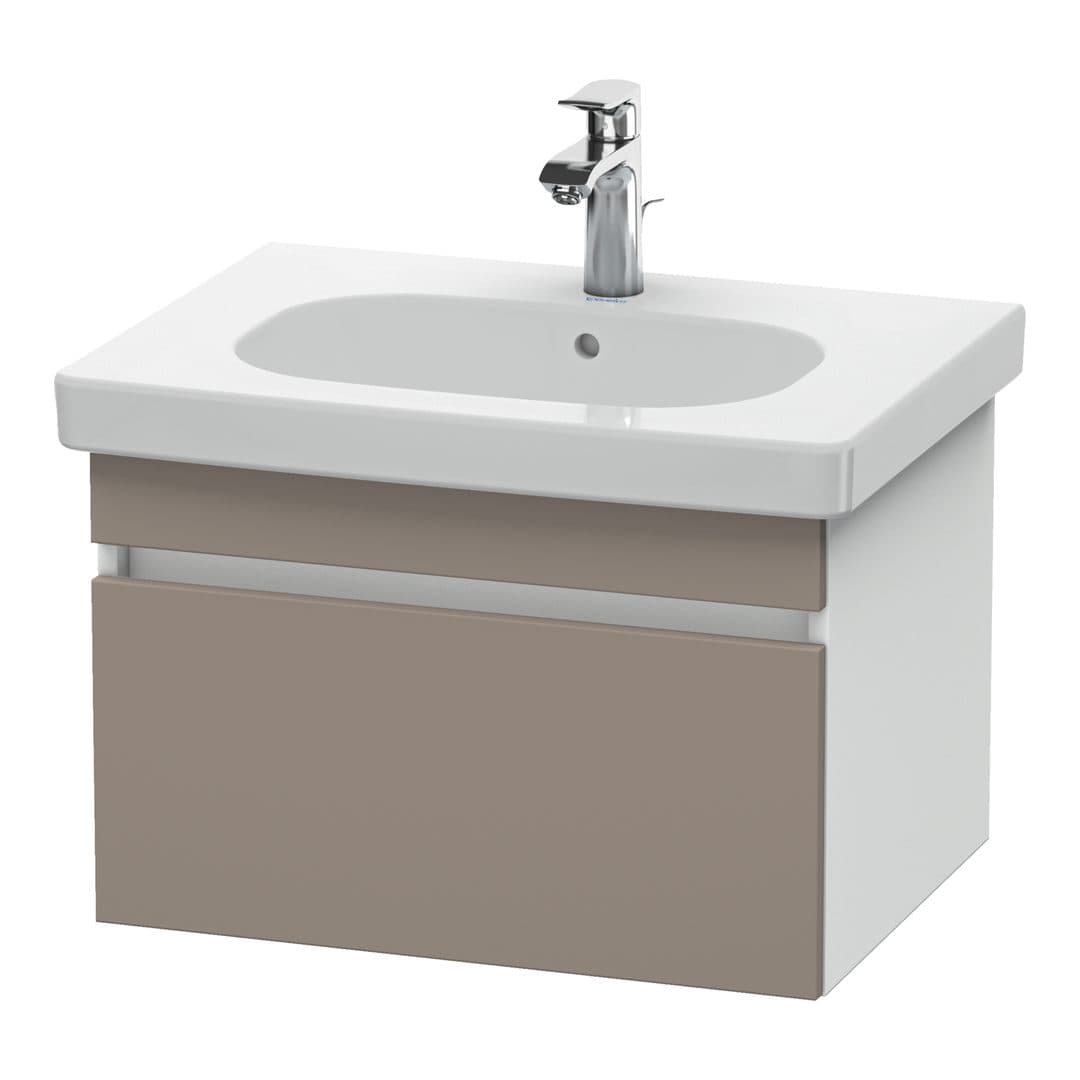 Duravit DuraStyle – Έπιπλο Νιπτήρα – 600 mm, 1 συρτάρι, νιπτήρας κέντρο, σώμα White Matt – Basalte Matt, Decor (DS638304318)