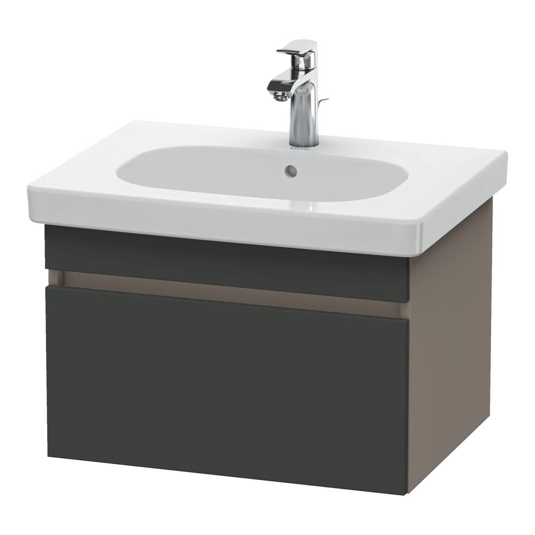Duravit DuraStyle – Έπιπλο Νιπτήρα – 600 mm, 1 συρτάρι, νιπτήρας κέντρο, σώμα Basalte Matt – Graphite Matt, Decor (DS638304943)