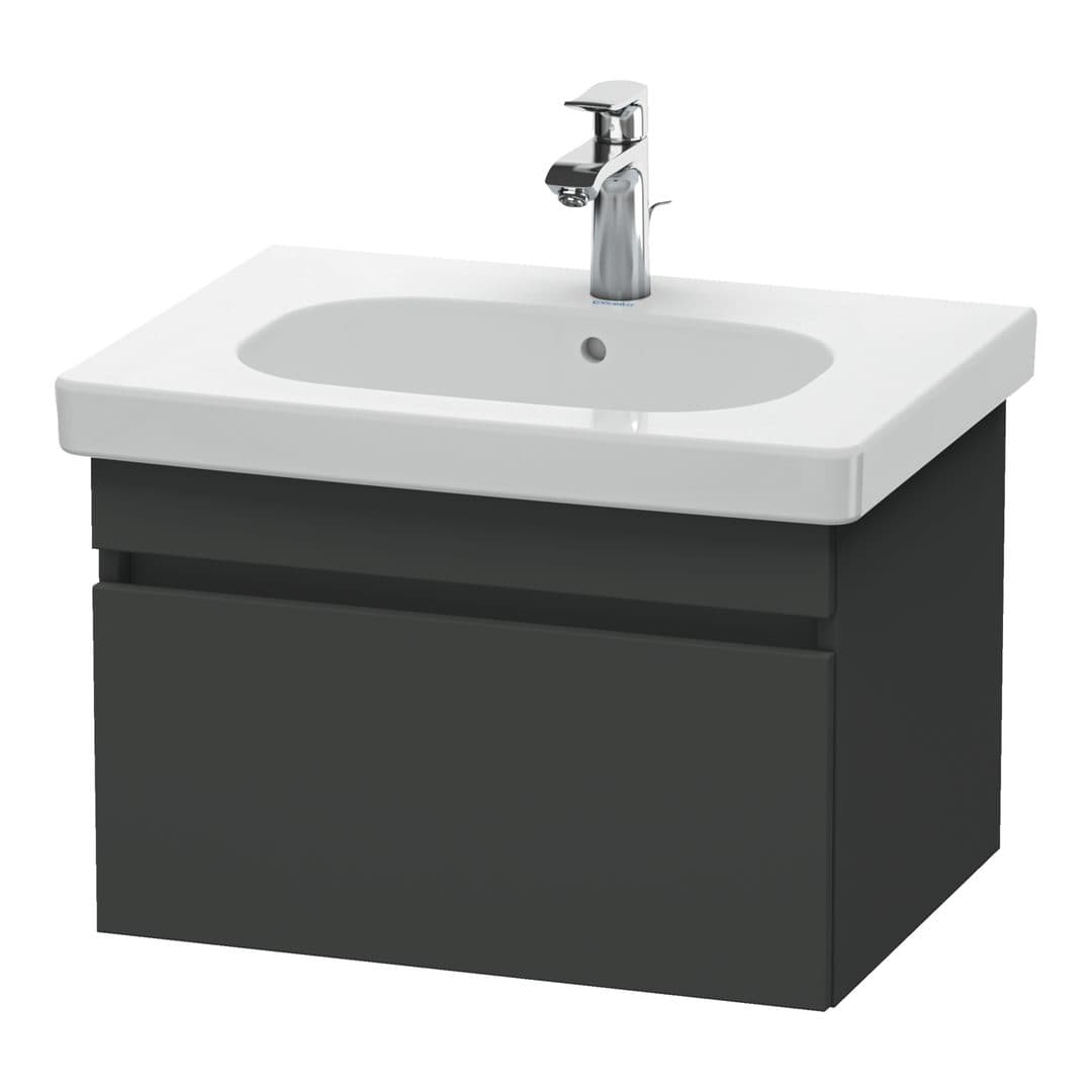 Duravit DuraStyle – Έπιπλο Νιπτήρα – 600 mm, 1 συρτάρι, νιπτήρας κέντρο – Graphite Matt, Decor (DS638304949)