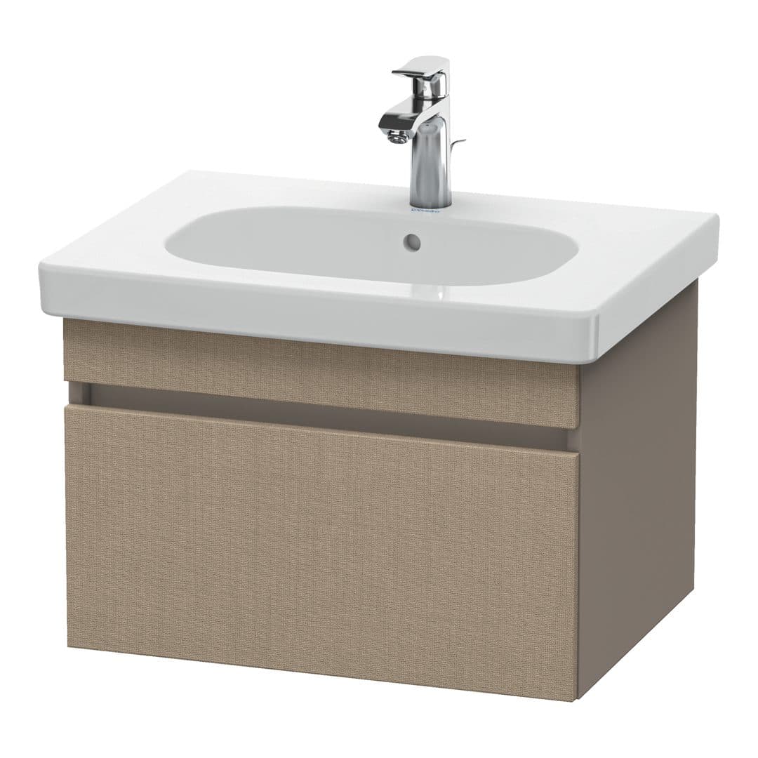 Duravit DuraStyle – Έπιπλο Νιπτήρα – 600 mm, 1 συρτάρι, νιπτήρας κέντρο, σώμα Basalte Matt – Linen Matt, Decor (DS638307543)