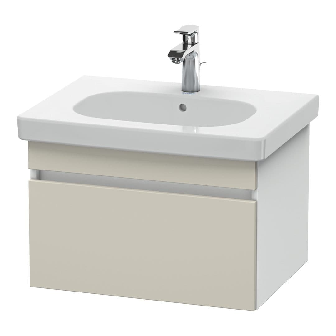 Duravit DuraStyle – Έπιπλο Νιπτήρα – 600 mm, 1 συρτάρι, νιπτήρας κέντρο, σώμα White Matt – Taupe Matt, Decor (DS638309118)