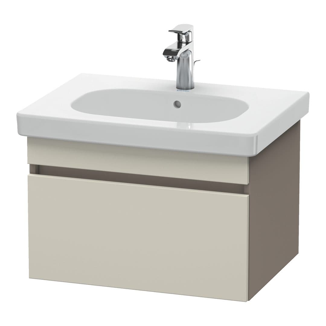 Duravit DuraStyle – Έπιπλο Νιπτήρα – 600 mm, 1 συρτάρι, νιπτήρας κέντρο, σώμα Basalte Matt – Taupe Matt, Decor (DS638309143)