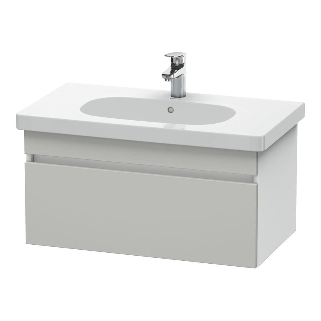 Duravit DuraStyle – Έπιπλο Νιπτήρα – 800 mm, 1 συρτάρι, νιπτήρας κέντρο, σώμα White Matt – Concrete grey Matt, Decor (DS638400718)