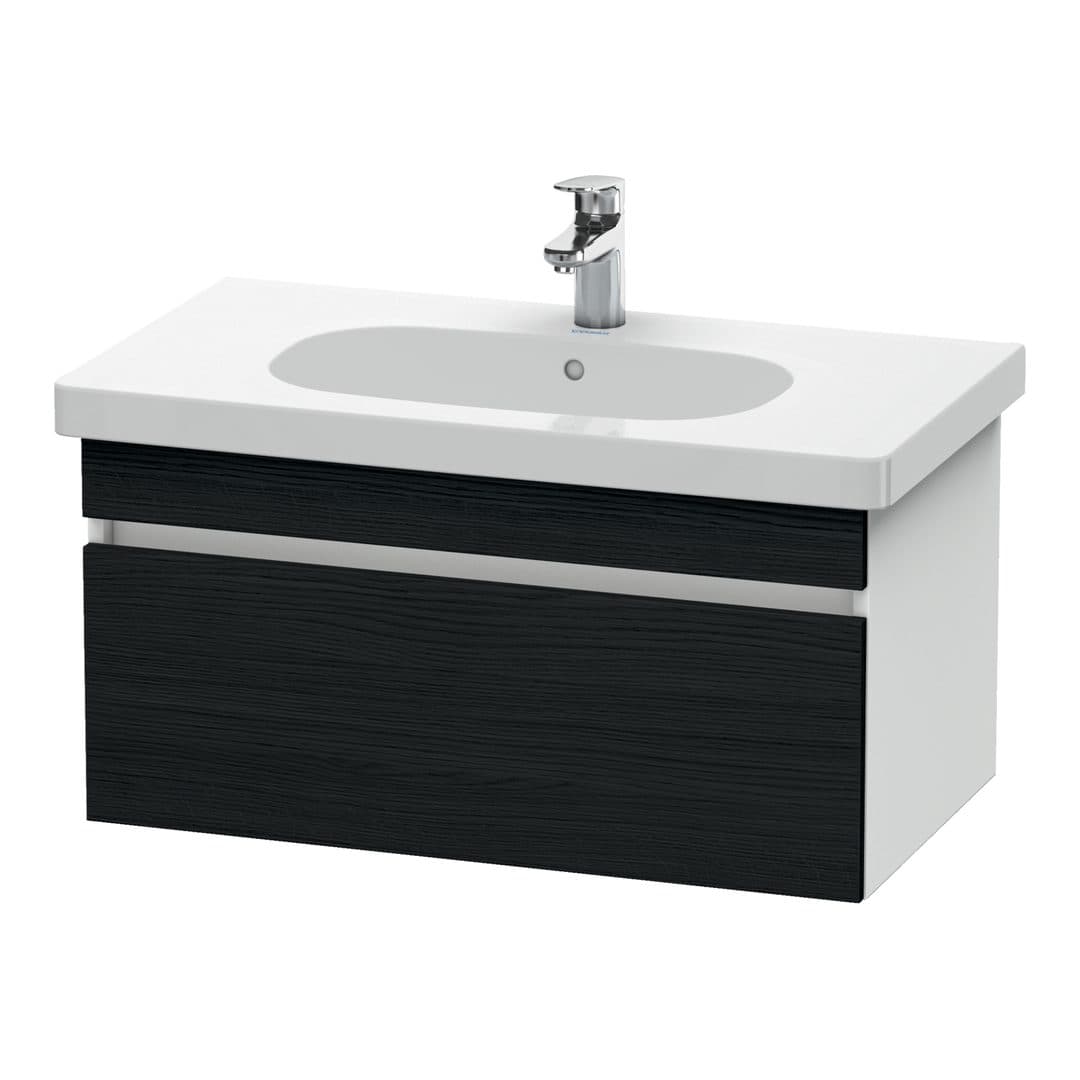 Duravit DuraStyle – Έπιπλο Νιπτήρα – 800 mm, 1 συρτάρι, νιπτήρας κέντρο, σώμα White Matt – Black oak Matt, Decor (DS638401618)
