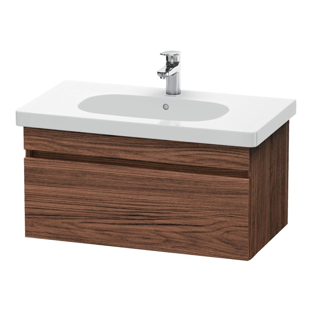 Duravit DuraStyle – Έπιπλο Νιπτήρα – 800 mm, 1 συρτάρι, νιπτήρας κέντρο – Walnut dark Matt, Decor (DS638402121)